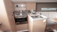 Sunsail Oceanis 30.1 kitchen and seating area