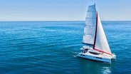 Sunsail 454L catamaran under sail